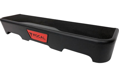 Focal FLAX Chevy Dual 10 Expert Series subwoofer enclosure with two P25FS 10" subwoofers — fits select 2007-up Chevrolet and GMC Crew Cab trucks