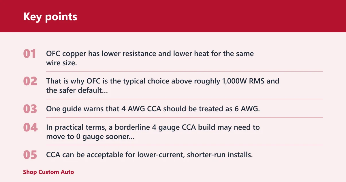 Key points: OFC vs CCA in borderline builds