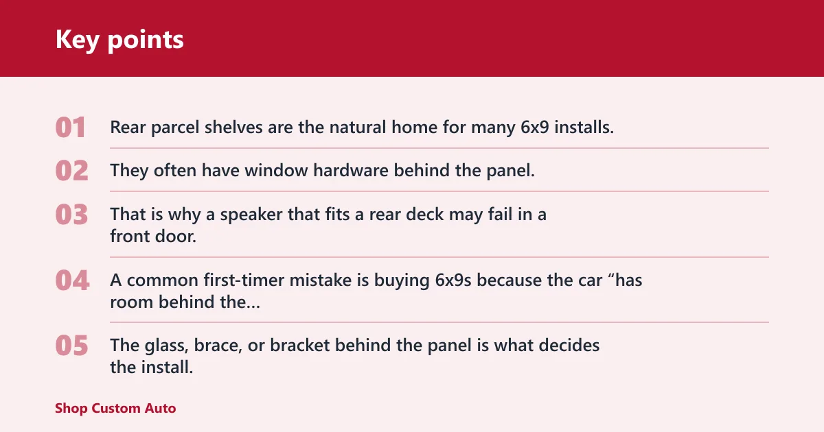 Key points: Will 6x9 speakers fit in my car doors?