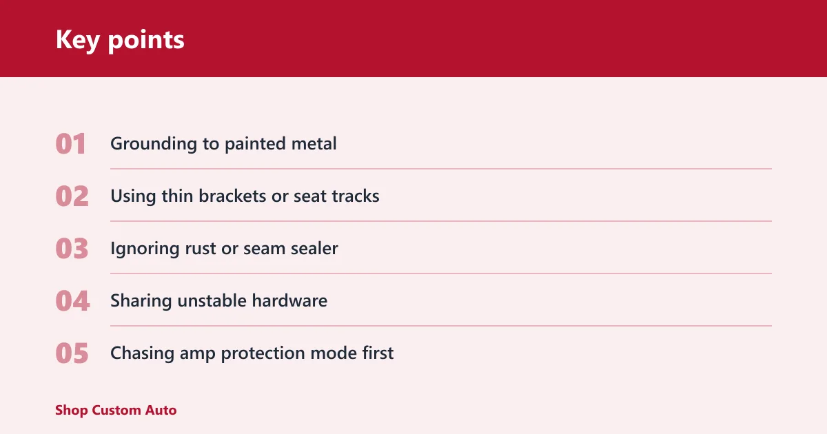 Key points: Common mistakes