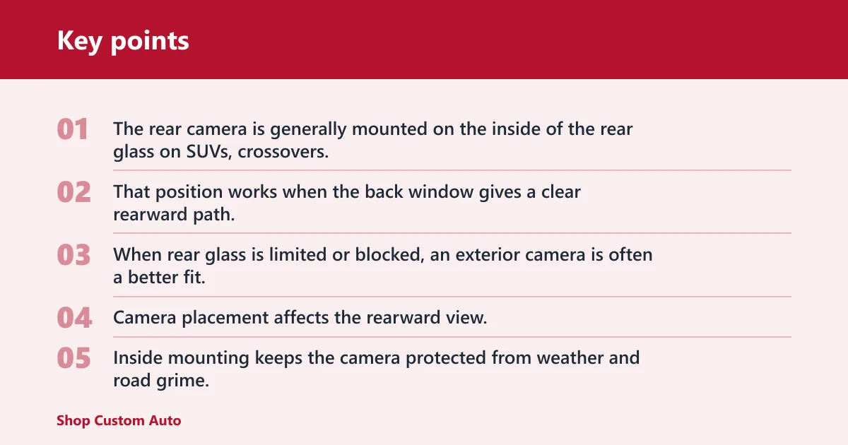 Key points: Rear camera pairing and video signal: what changes the view?