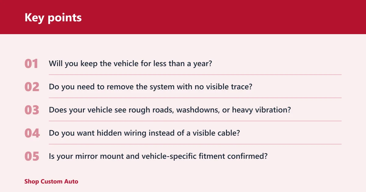 Key points: Side-by-side buyer scenarios and 1-minute checklist