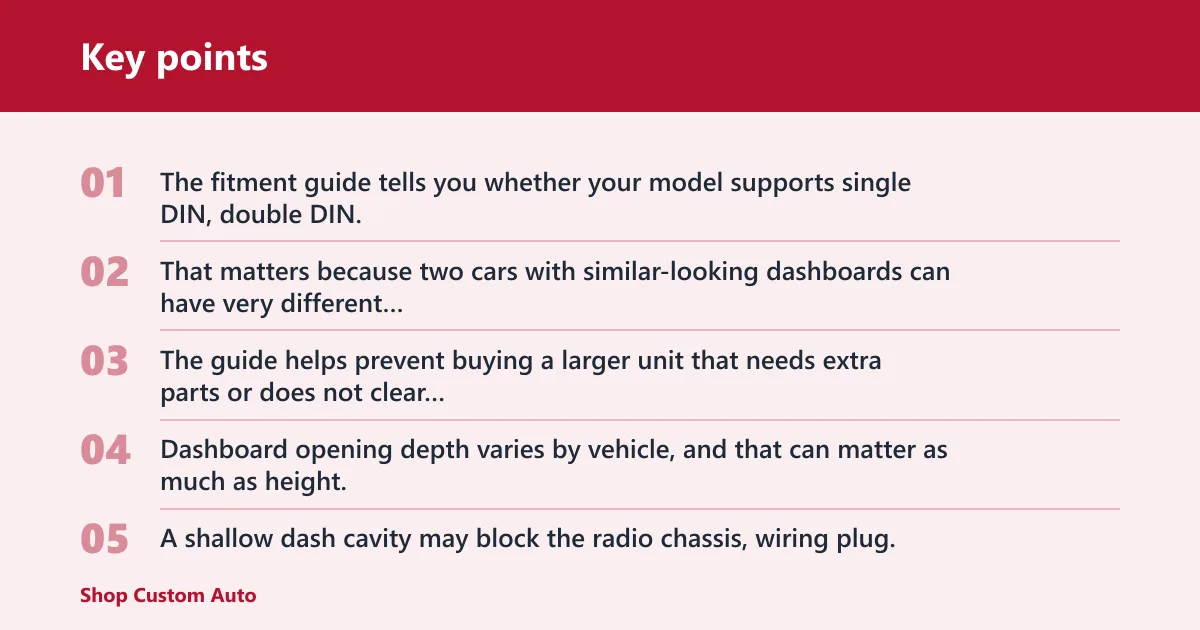 Key points: Does a double DIN fit in your car?