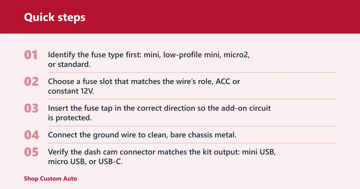 Quick steps: How the wires connect