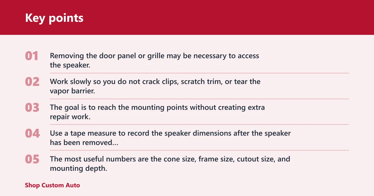 Key points: How do I know the size of my car speakers?