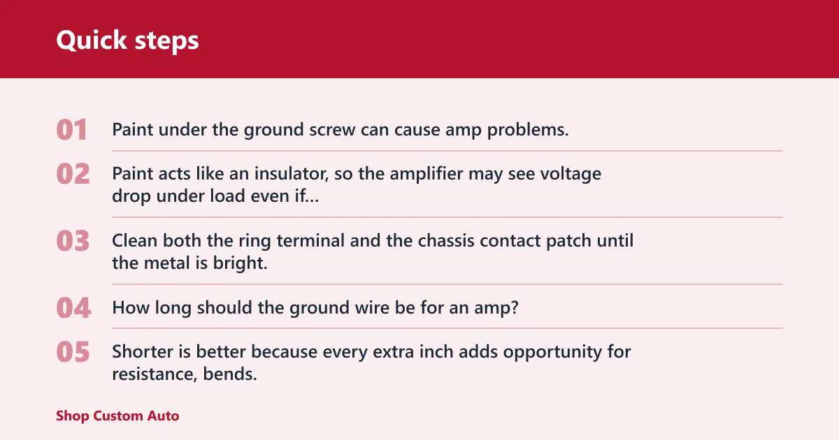Quick steps: How to properly ground an amp in a car