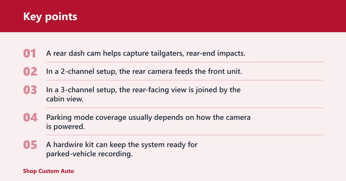 Key points: Why a rear dash cam matters