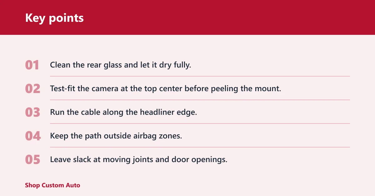 Key points: How do you route the cable safely?