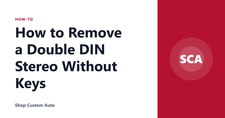 How to Remove a Double DIN Stereo Without Keys