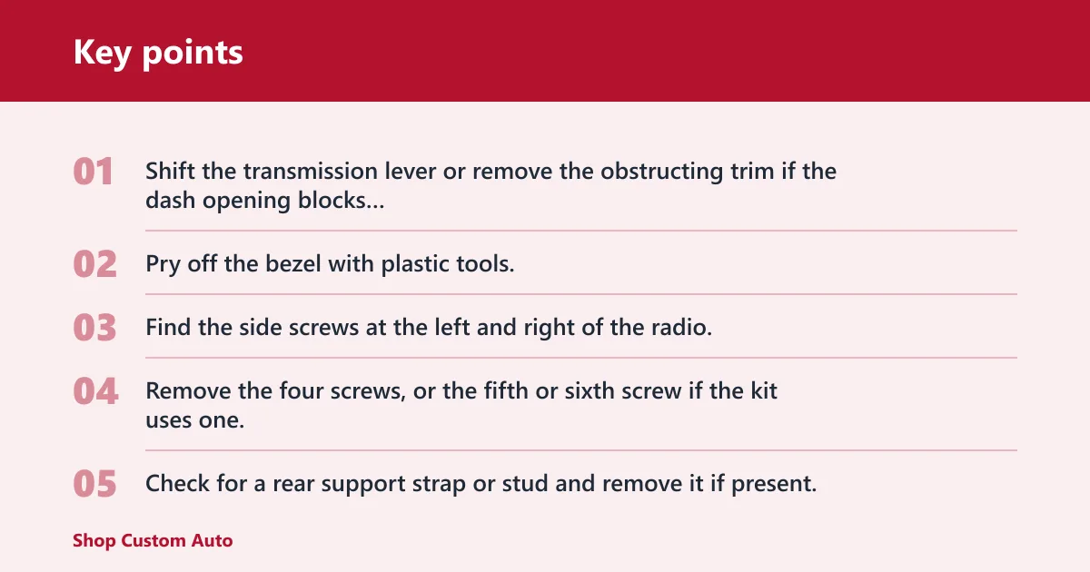 Key points: How do you remove a side-bracket unit without keys?