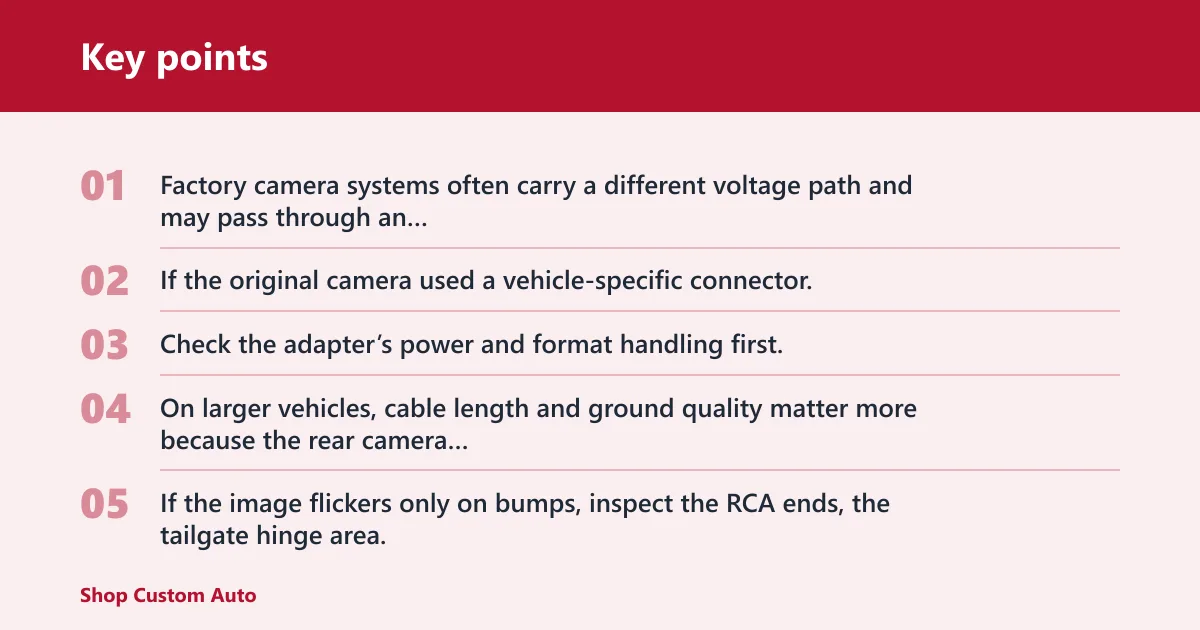 Key points: Troubleshooting matrix