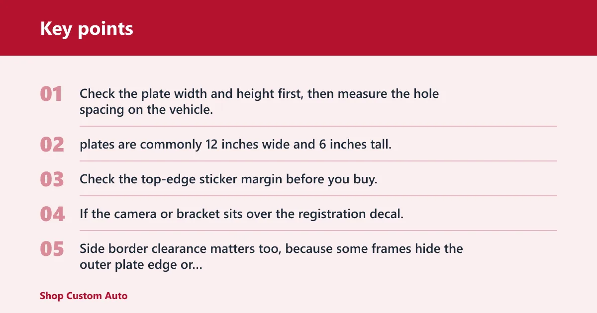 Key points: Measure the plate before you buy the mount