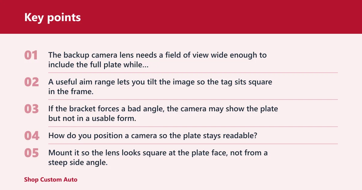 Key points: Can the camera still read the plate at night?