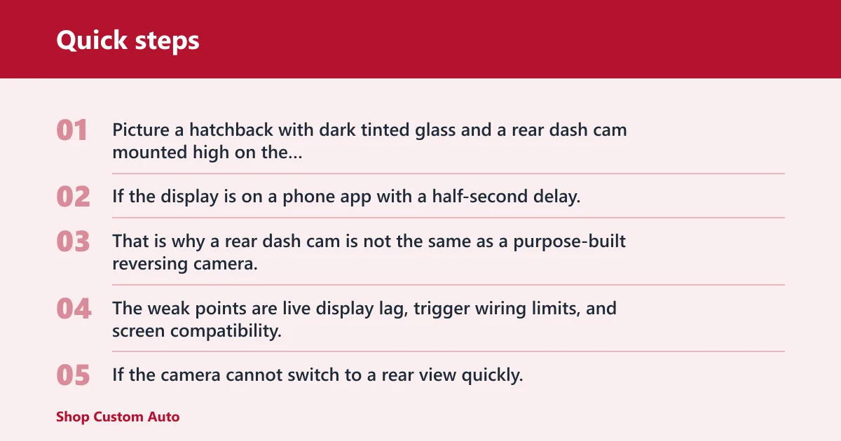 Quick steps: Can a rear dash cam replace a backup camera?