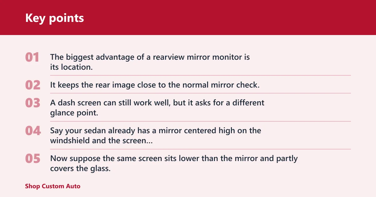Key points: Mirror screen decision table