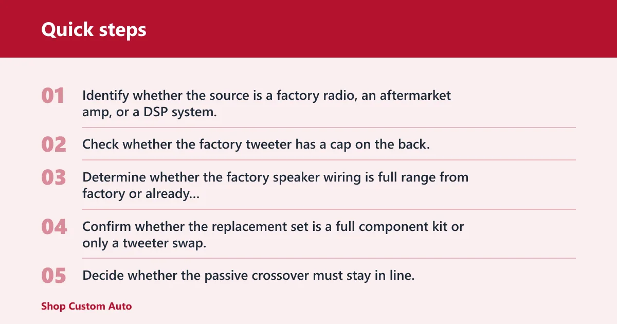Quick steps: Factory wiring and head unit checks