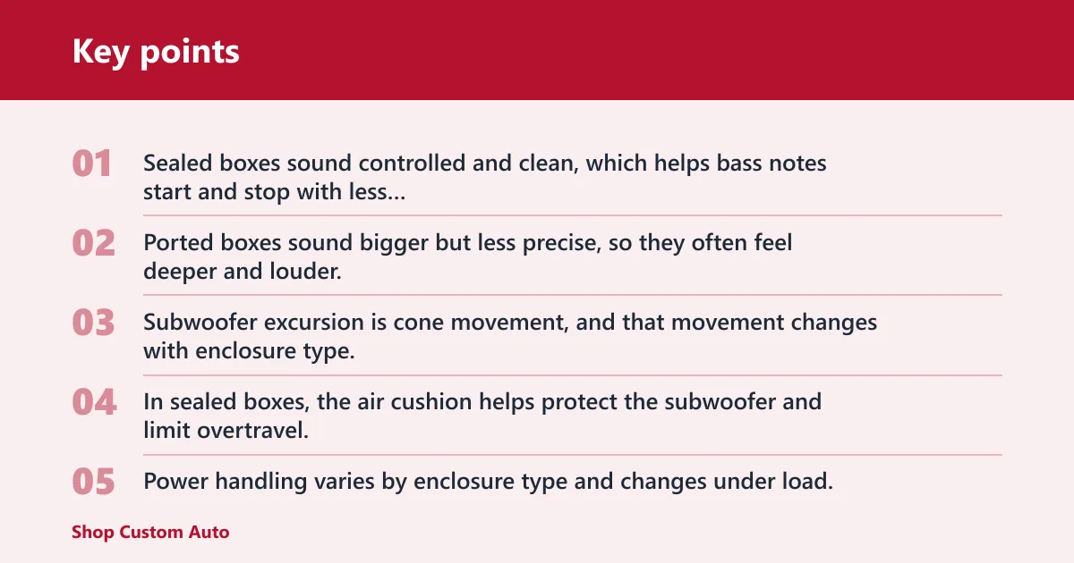 Key points: How should you compare bass response?