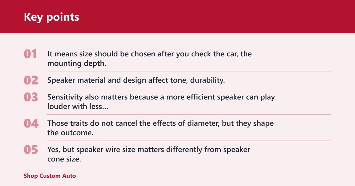 Key points: What matters more than size for sound quality?