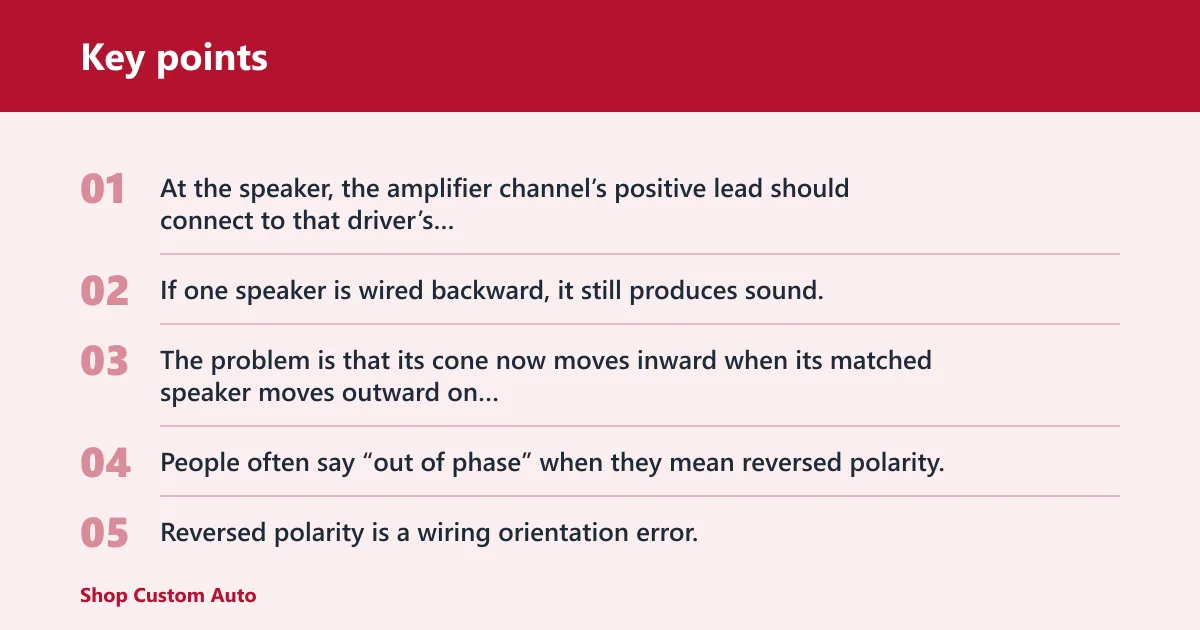 Key points: What speaker polarity means in a car
