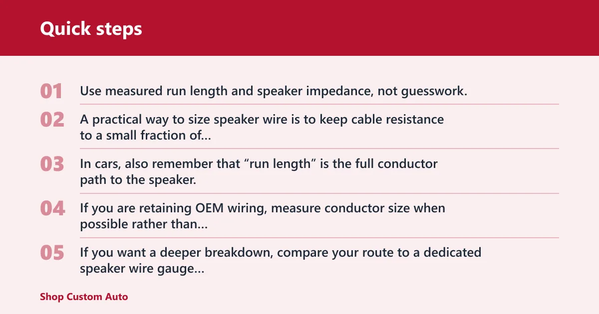 Quick steps: How do wire gauge and impedance affect the diagnosis?