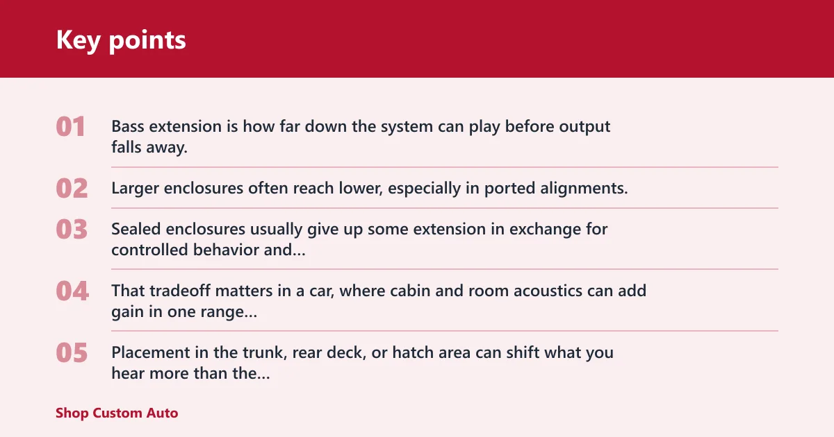 Key points: How box size affects bass