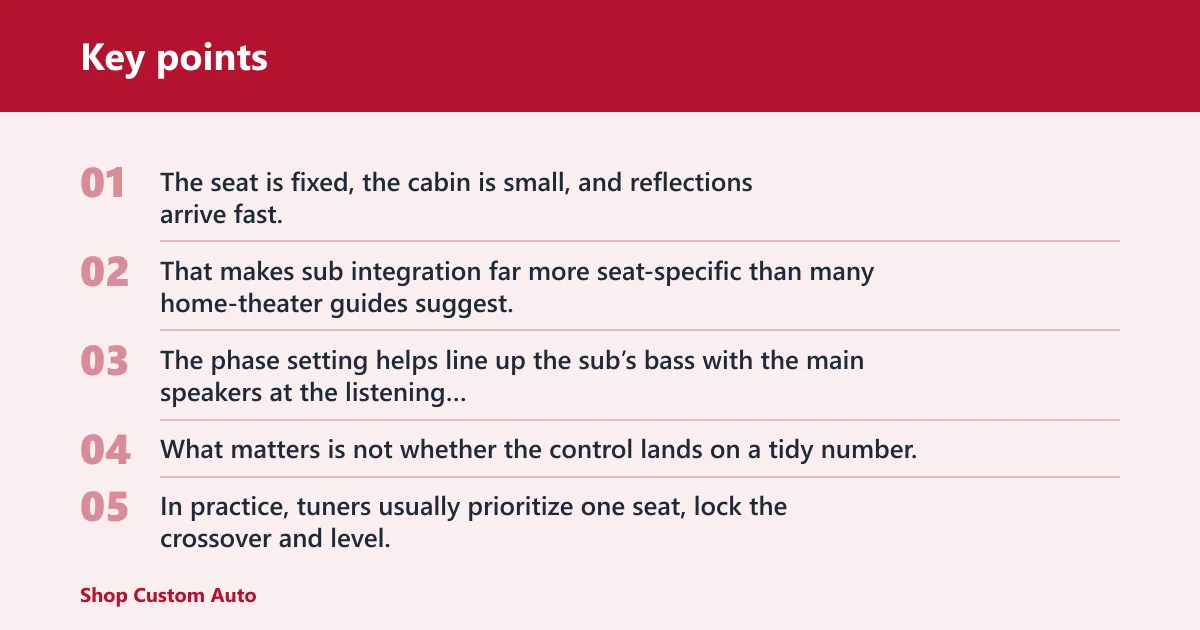Key points: Why does phase matter most at the driver’s seat?