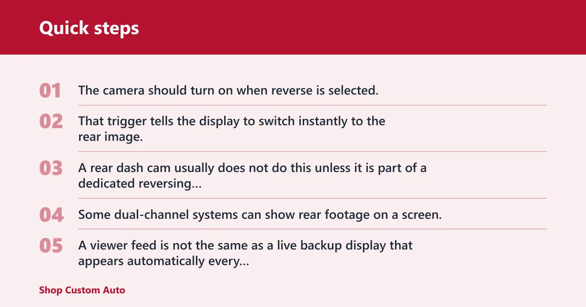 Quick steps: What setup do you need for a usable reversing view?
