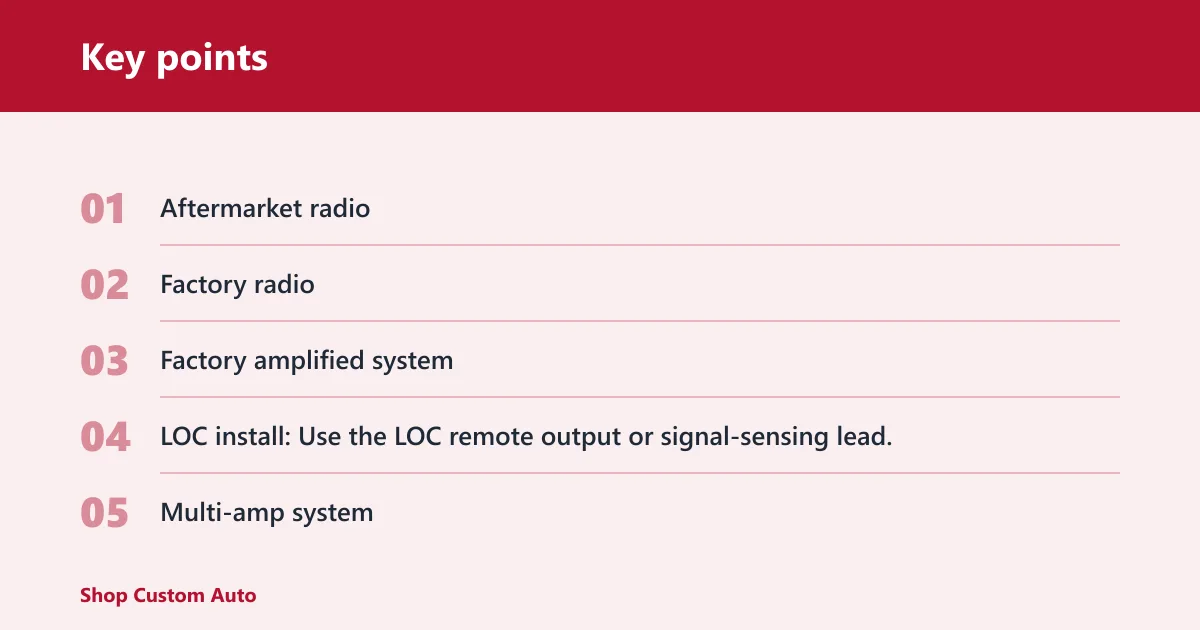 Key points: Which turn-on source should I use?