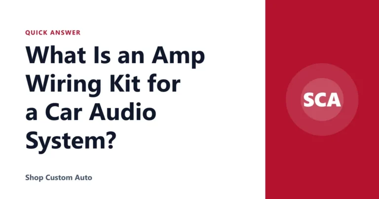 What Is an Amp Wiring Kit for a Car Audio System?