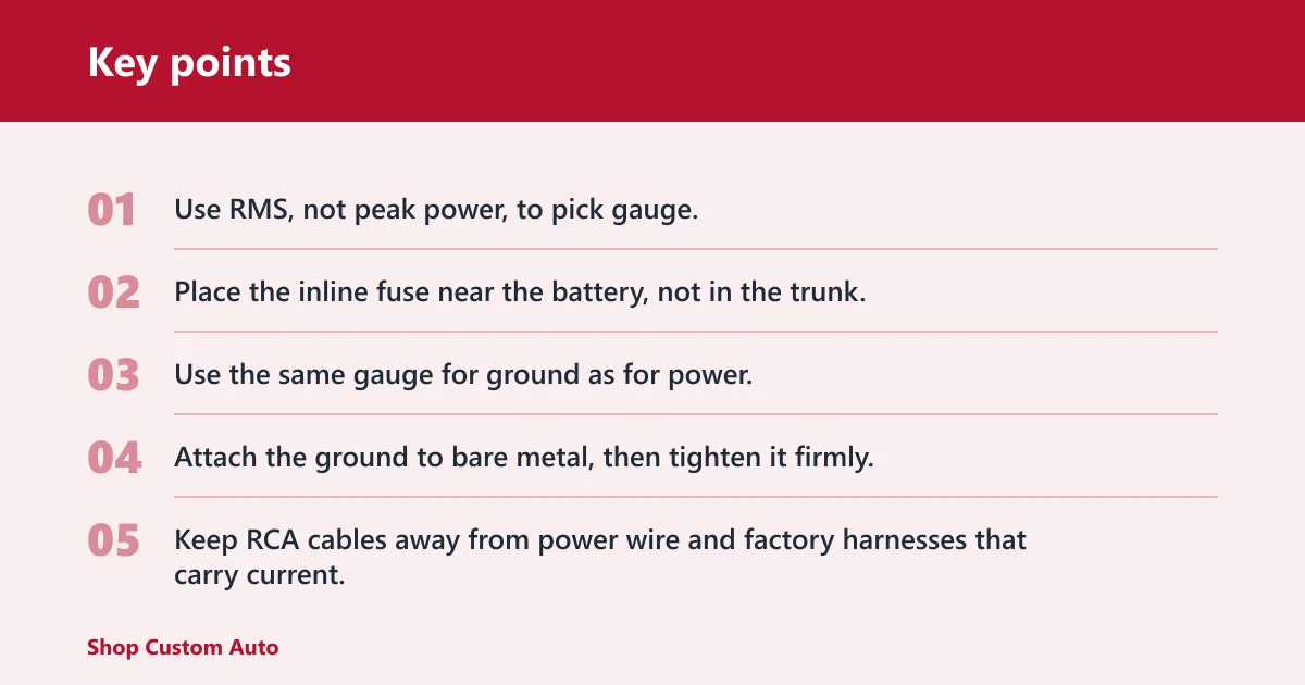 Key points: Common mistakes