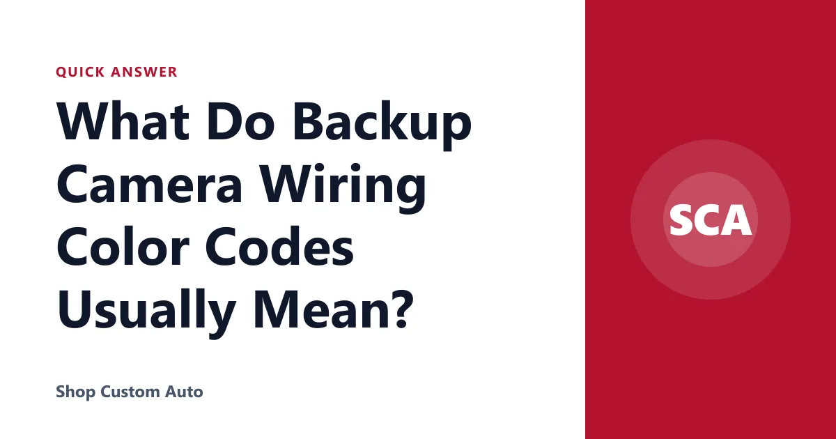 What Do Backup Camera Wiring Color Codes Usually Mean?
