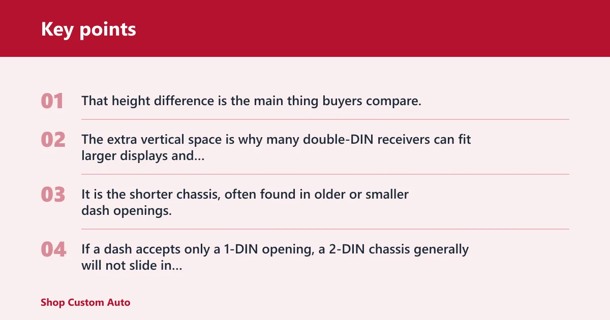 Key points: How big is a double DIN radio?