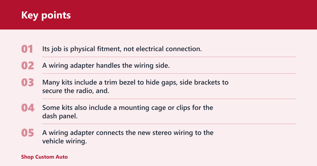 Key points: What is a double DIN radio kit?
