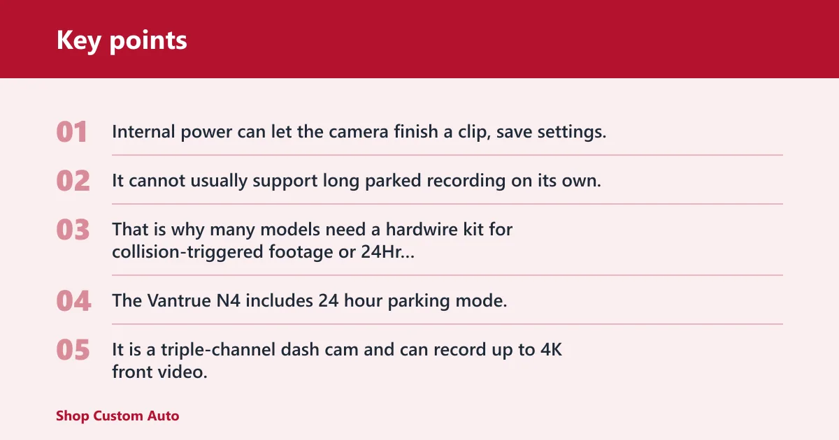 Key points: Can you use parking mode without a hardwire kit?
