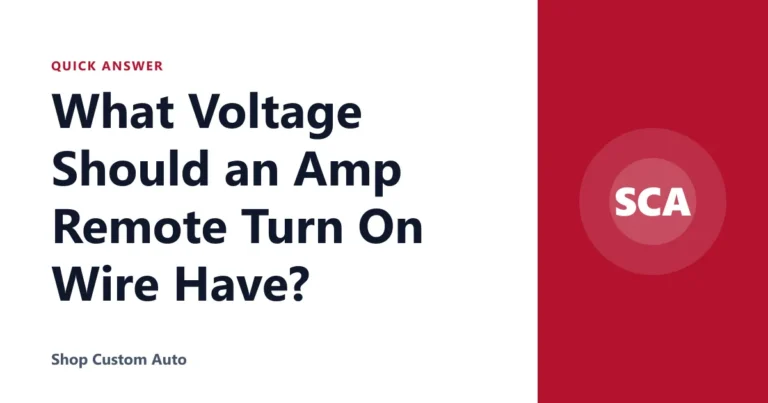 What Voltage Should an Amp Remote Turn On Wire Have?