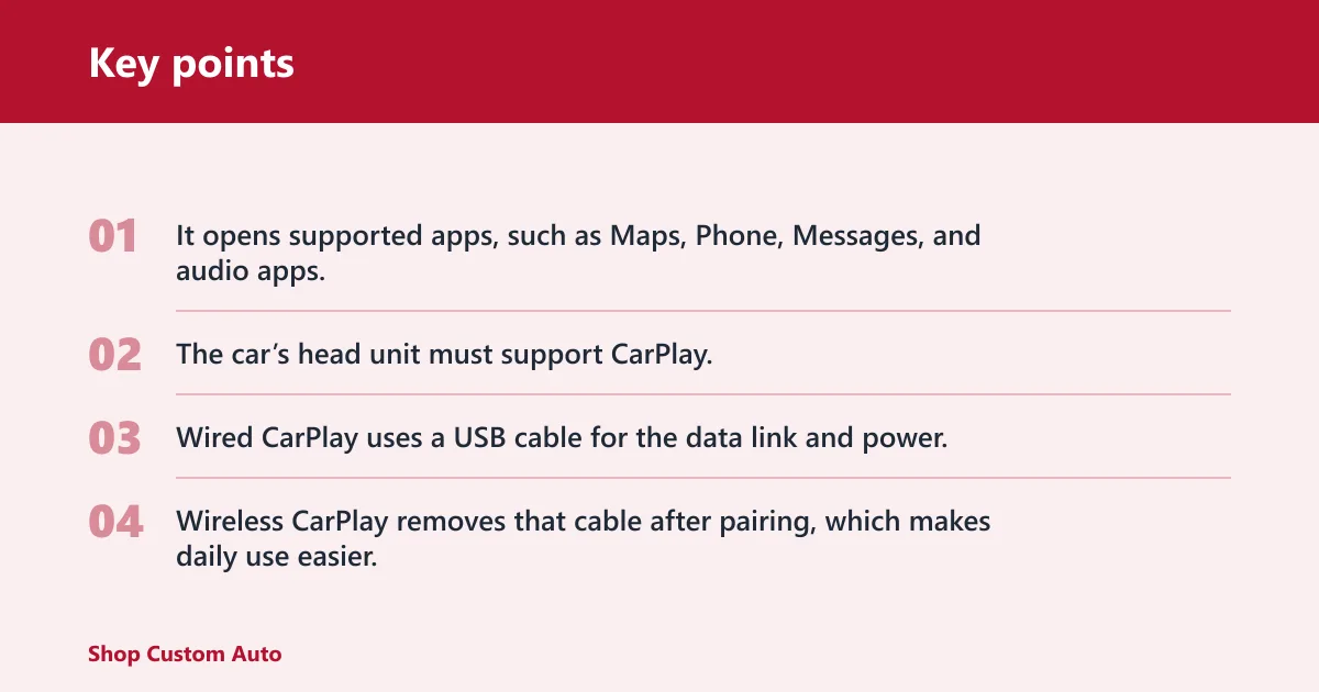 Key points: What is wireless CarPlay?