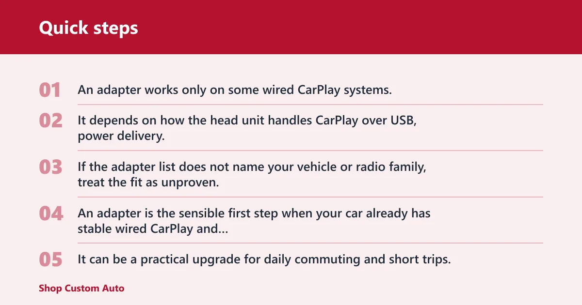 Quick steps: How to add wireless CarPlay to a wired-only system