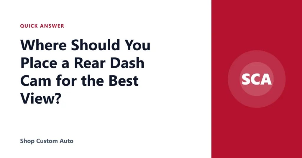 Where Should You Place a Rear Dash Cam for the Best View?