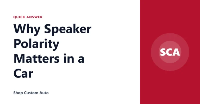 Why Speaker Polarity Matters in a Car