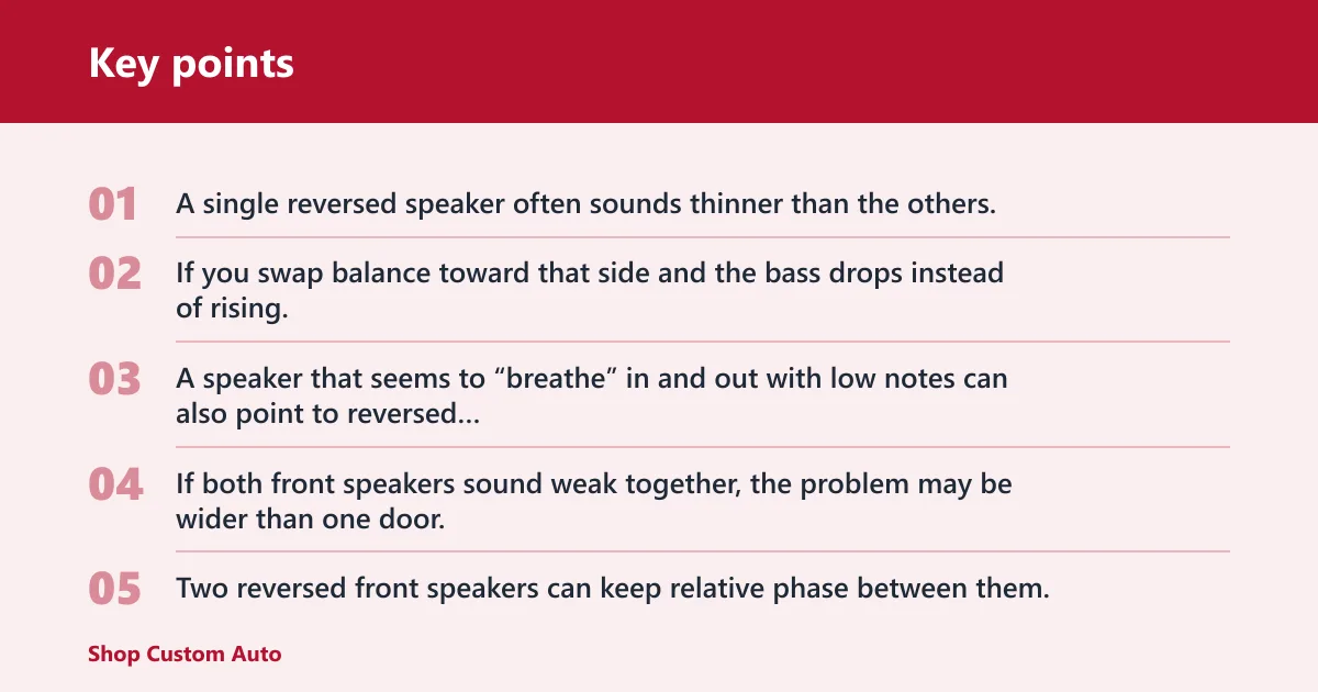 Key points: How do you know if speaker polarity is wrong?