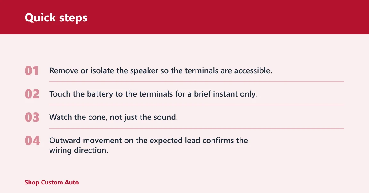 Quick steps: How to check speaker polarity